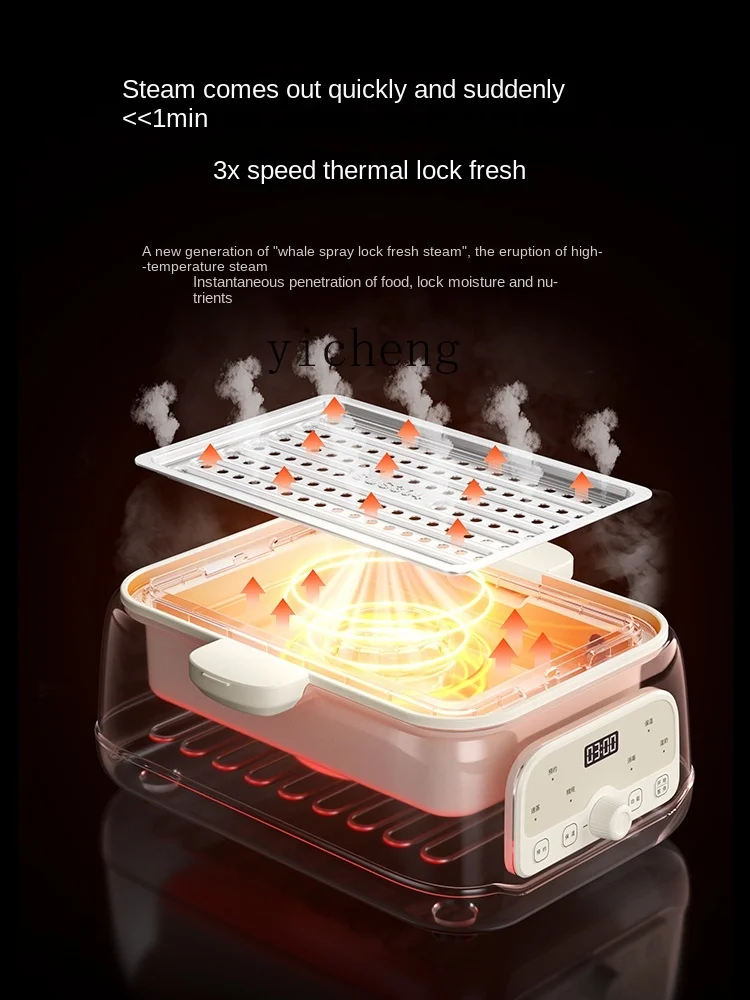 Tqh Steamed Stew Pot Household Double-Layer Stewed Multi-Functional Soup Cooking Food Supplement Electric Steamer