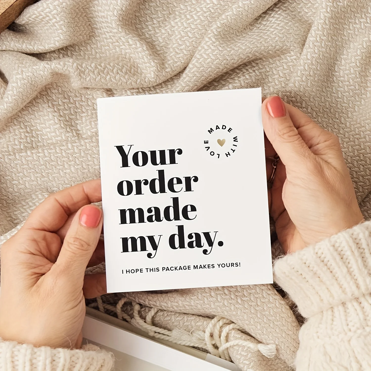 Various thank you card patterns spread out neatly