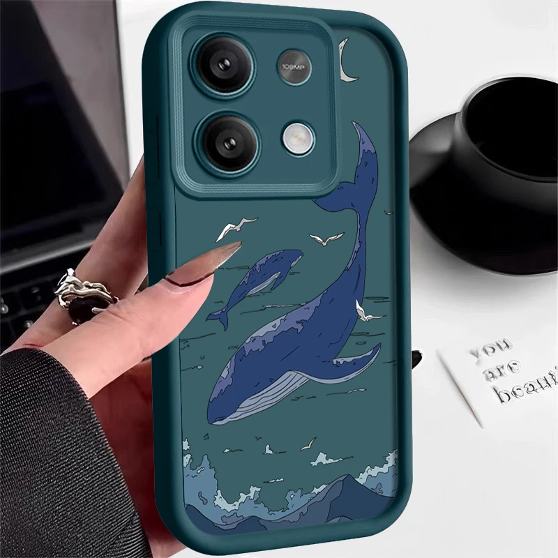 Ocean Animals Shark and Dolphin Design TPU Phone Case