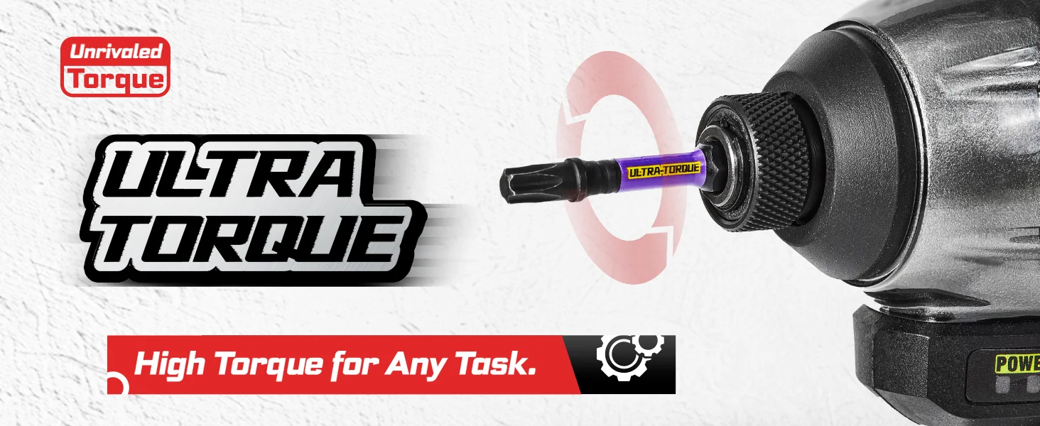 Geinxurn 2'' Ultra Torx Impact Bit Set (T7-T40), Torx-Bits aus S2-Stahl mit 2,36'' Bithalter und Aufbewahrungsorganisator für Langlebigkeit – Detail 4