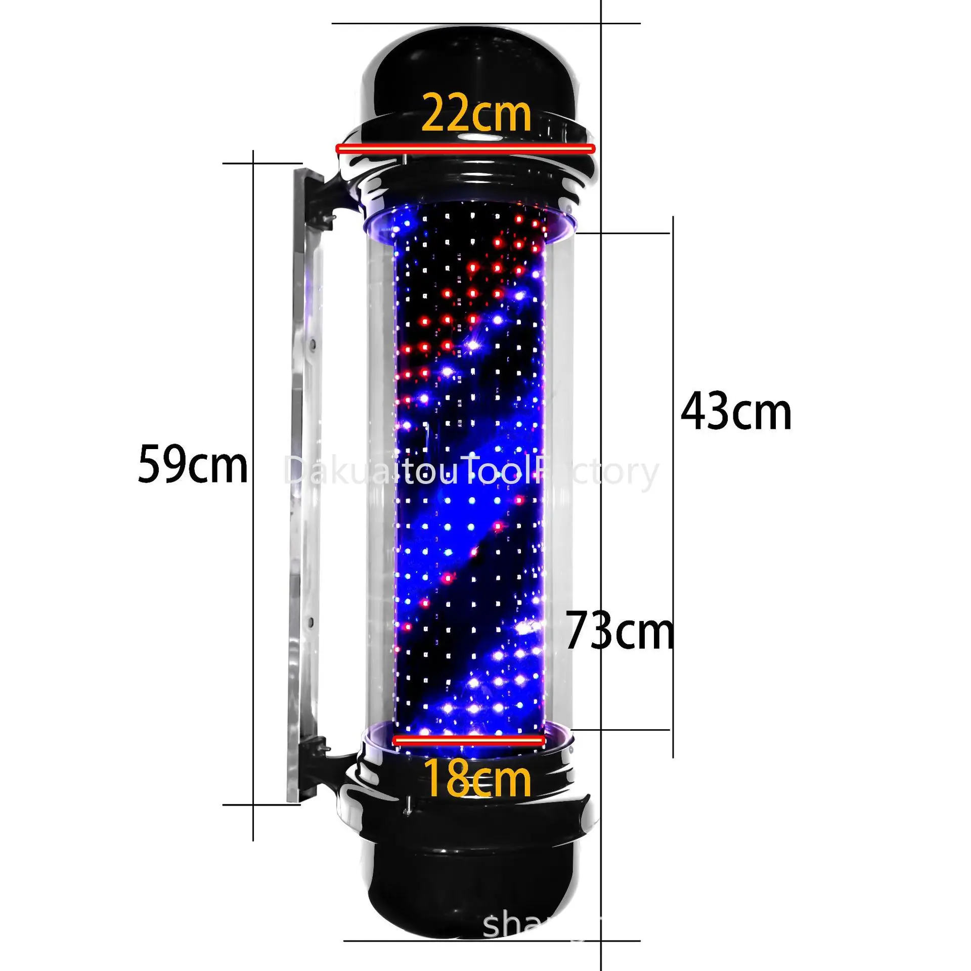 LED Hair Salon, Barber Shop Logo Light, Column, Red, White and Blue, LED Hair Salon, Wall Turning Light