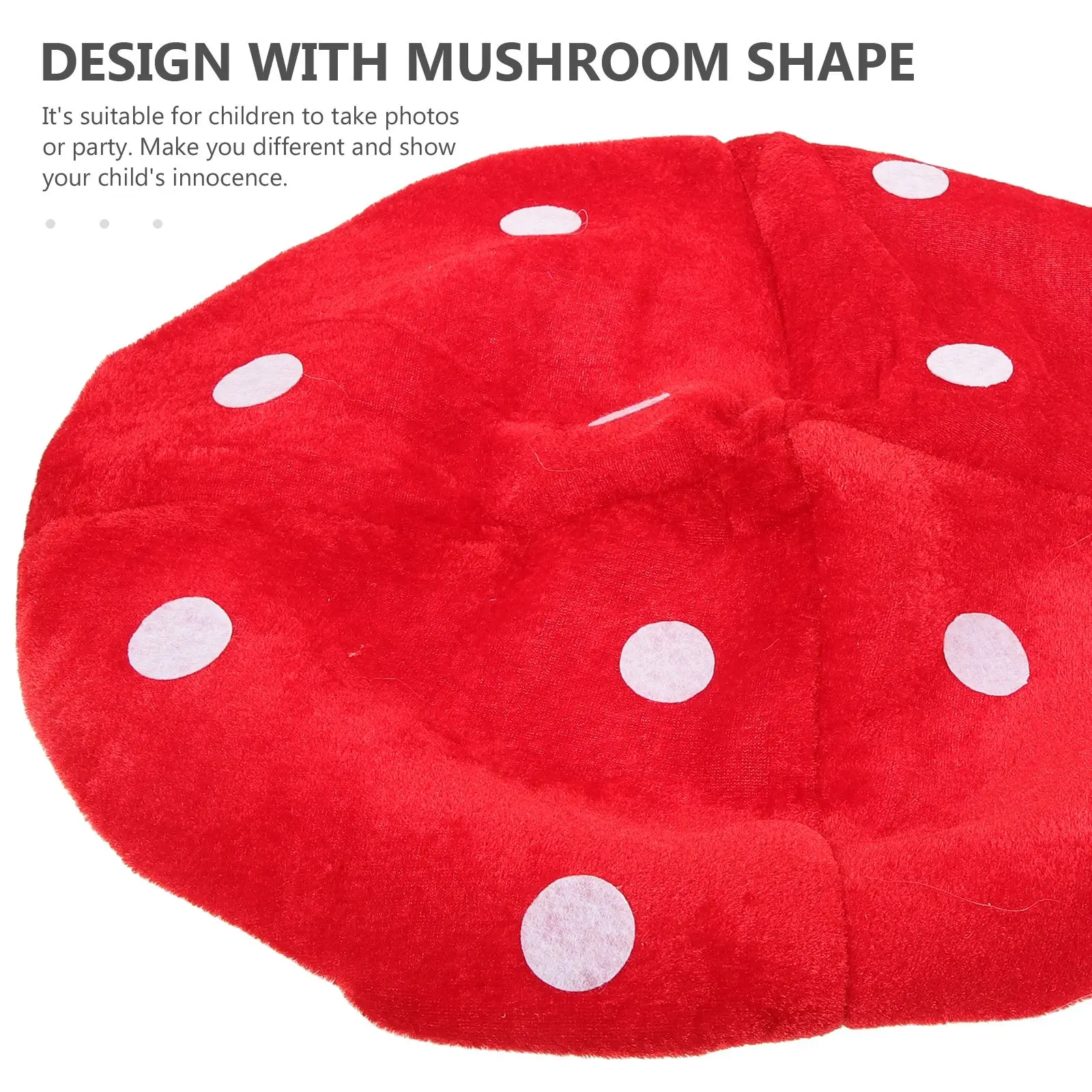 Red Mushroom Hat Toad Hat Funny Plush Mushroom BeretCap Kid Cute Headwear Stage performance Costume halloween Party Cosplay prop