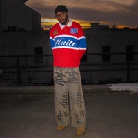 Polo pour homme, style Harajuku Y2K, streetwear, rayé, contrasté, polo de rugby à manches longues, broderie Haïti, coupe ample, décontracté, unisexe, tendance 6