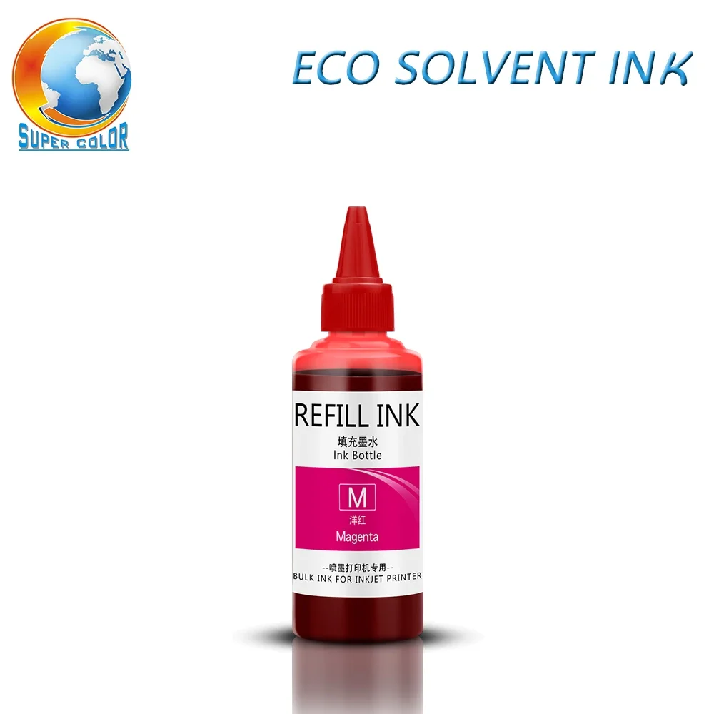 100ML x 4pc Eco Solvent Ink for Epson for Roland Mimaki or DX4 DX5 DX6 DX7 Printhead Printer Water Based Refill Ink Kit