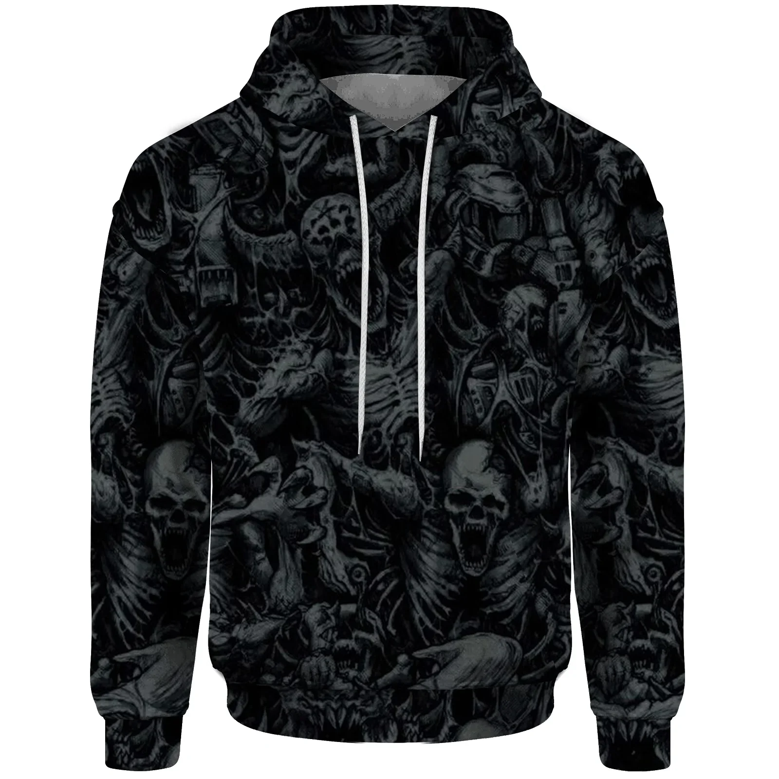 thumbnail image 1 of Sudaderas de estilo nuevo de otoño para hombres Sudadera de hombre moderna y versátil Camisa con capucha con estampado de calavera pequeña Tendencia casual, 1 of 5