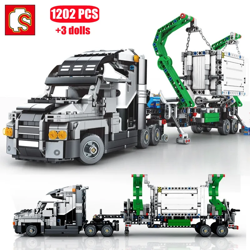 City Container Truck Vehicles technic Building Blocks Brick 1202 PCS news 