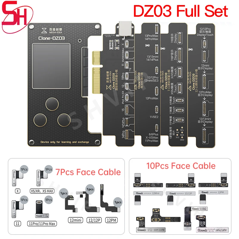 

QIANLI MEGA-IDEA Clone DZ03 Dot Matrix Programmer For iPhone X 11 12PRO MAX Face ID Dot Projector Repair Flex Cable No Soldering