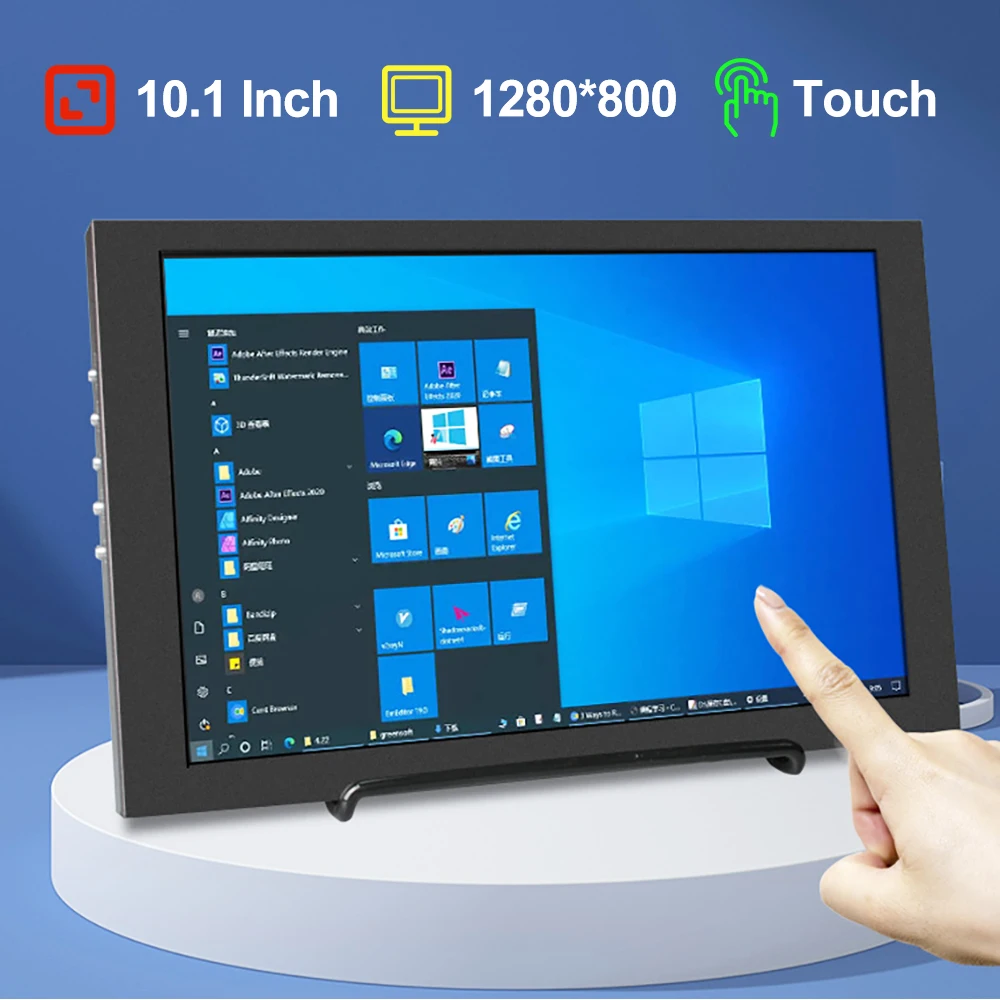 

10.1 Inch IPS Touchscreen Portable Monitor 1280*800P 98%sRGB HDMI VGA Display Secondary Screen For PC Raspberry Pi Ubuntu Switch