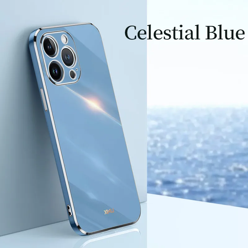 Elegant Solid Color Plating Phone Case with 6D Design
