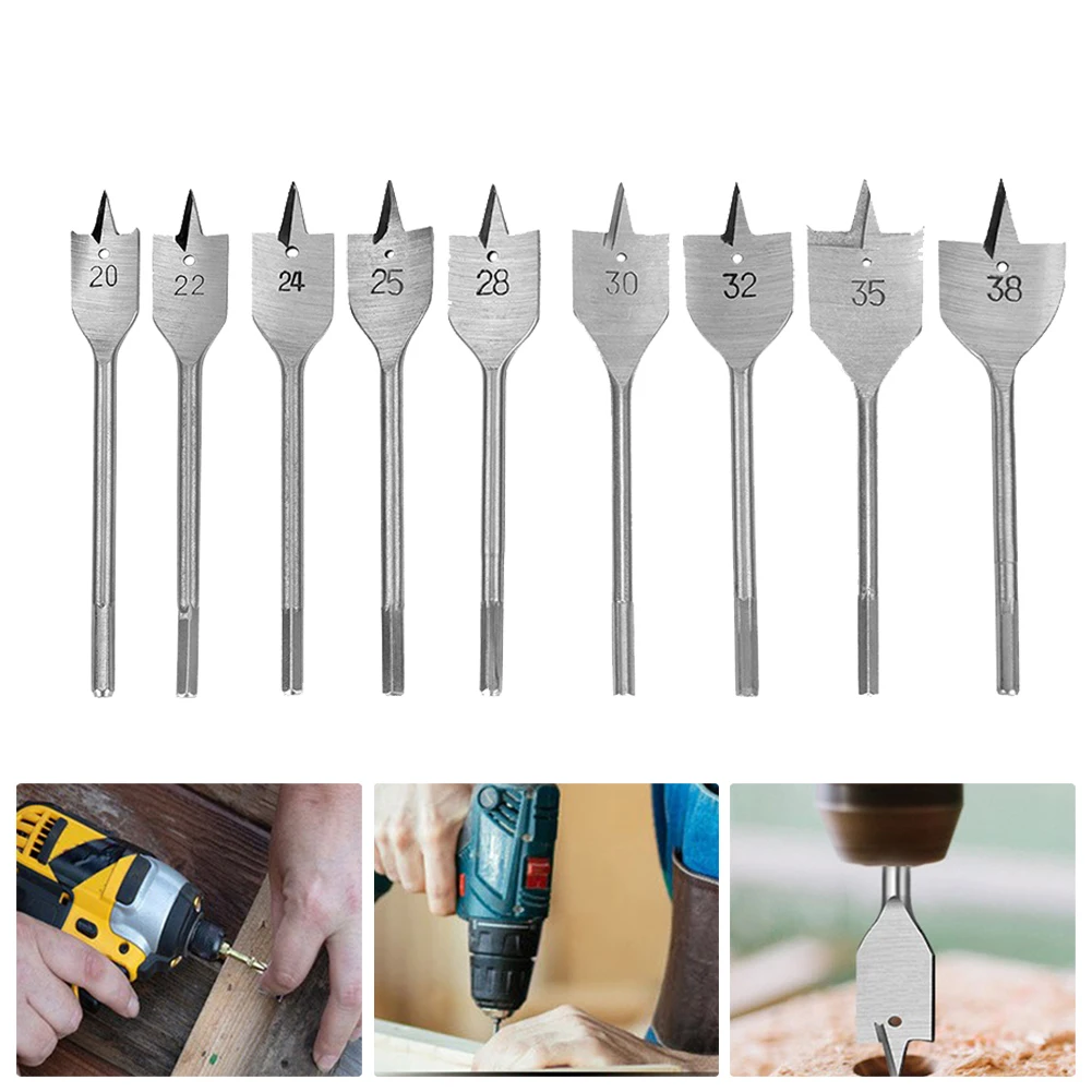 Woodwork Flat Wood Drill Bit Spade Woodworking Power Tool 20/22/25/28/30/32/35/38mm For Wood Timber Drilling Hex Shaped Shank