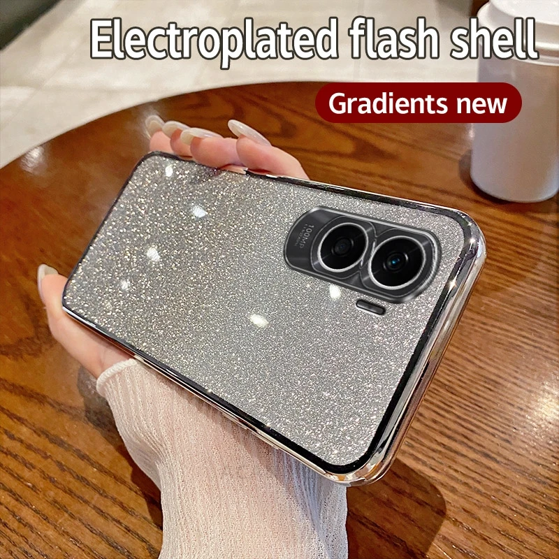 Luxury Glitter Gradient Silicone Plating Back Cover