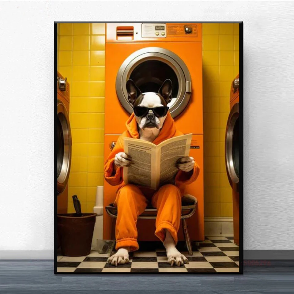 Colorful Animal Monkey Panda Reading Newspaper On Toilet Diamond Painting Art Full Rhinestone Cross Stitch DIY Embroidery Y1301