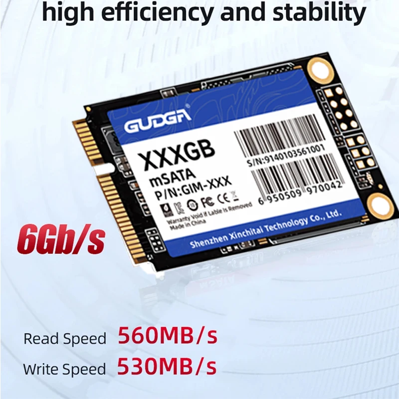 GAMERKING SSD Msata 512GB - Unità A Stato Solido Interna SATA III 6Gb/s, Lettura 580MB/s, Per Laptop E Desktop, Garanzia 3 Anni (512GB, Formato MSATA)