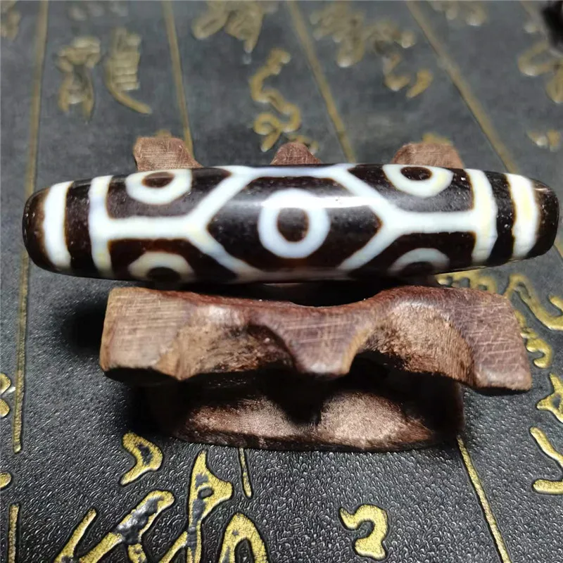 

1Pcs/Lot Fengshui Turtle Back 6 Eyes Beads 58mm*13mm Natural Agate Stone Amulet Tibetan Dzi For Jewelry Making