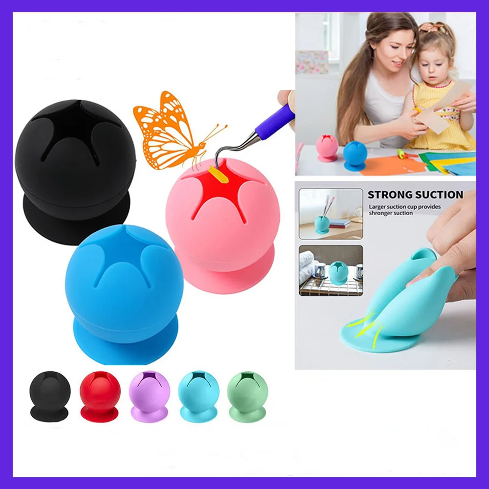 Silicone Parts Organizer Handmade Suction Cup Waste Collector Anti-slip Anti-fall Storage Bin for Handcraft Accessories