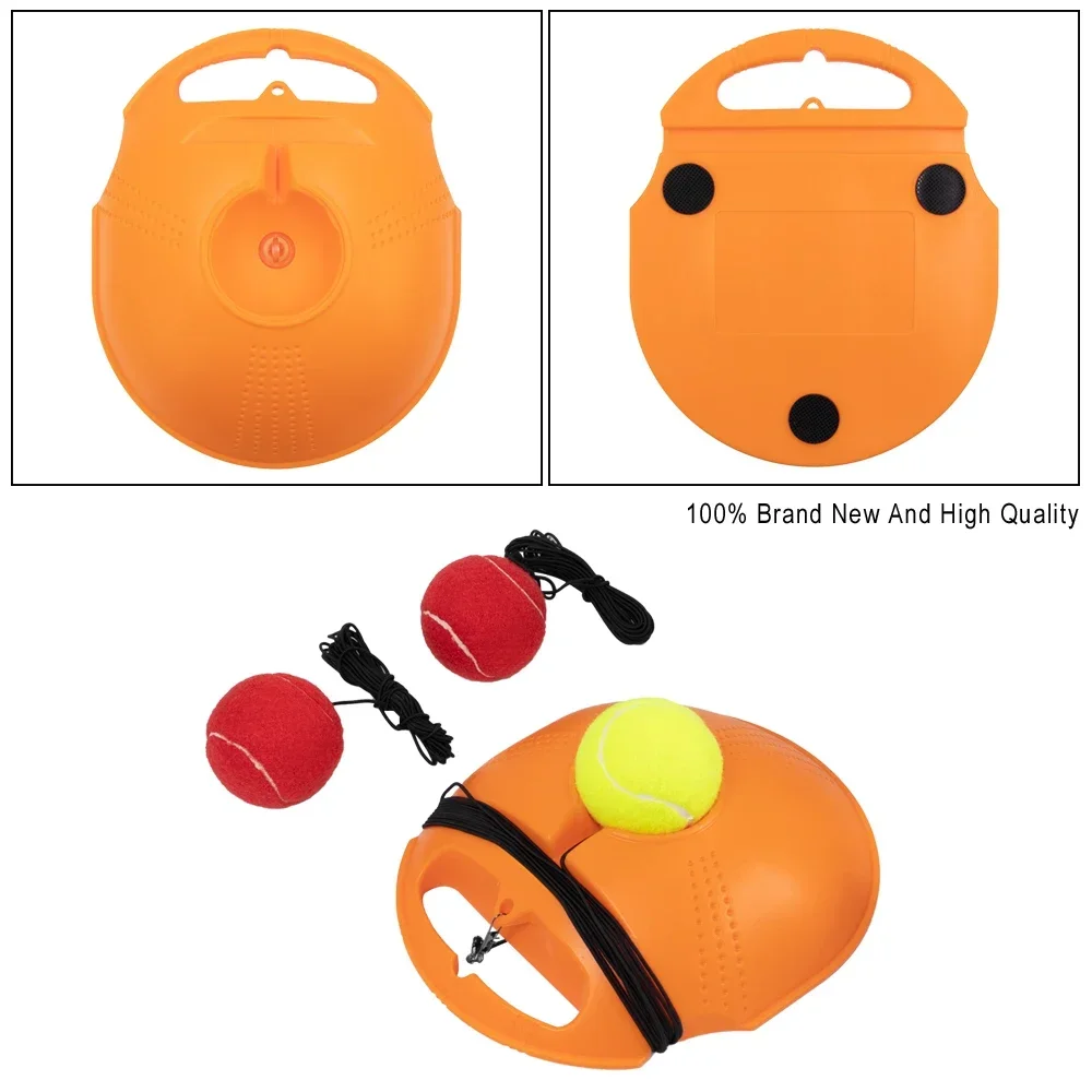 Base d'entraînement de tennis orange robuste avec corde élastique.