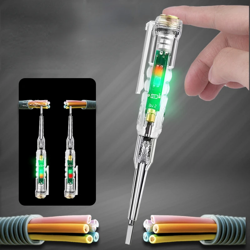 

1pcs Intelligent Voltage Tester Pen 24/70-250V Induction Power Detector Pen Electric Indicator Screwdriver Indicator Tools