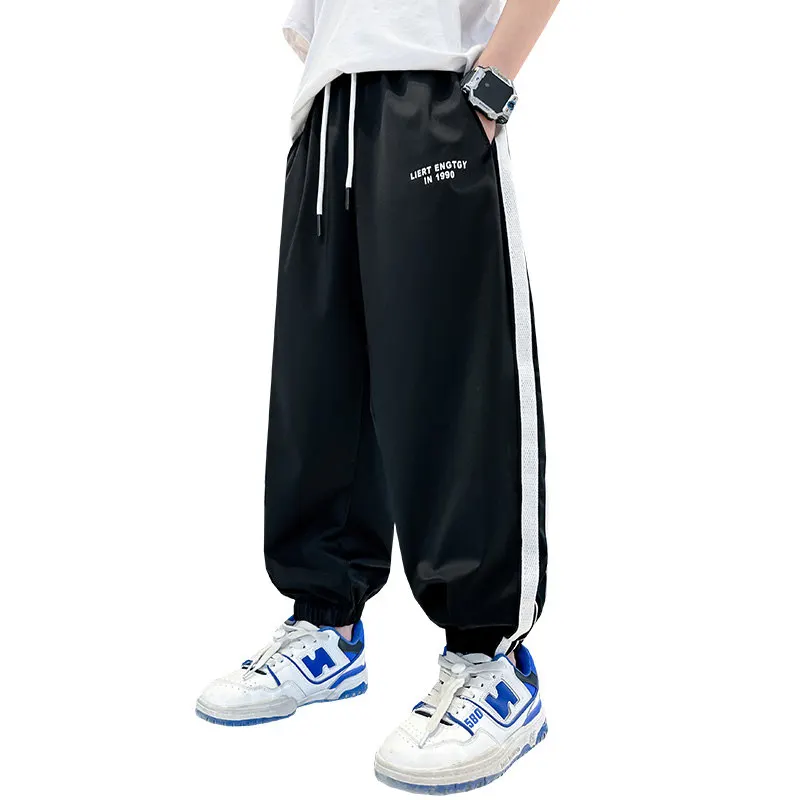 

2023 New Arrival Kids Boys Casual Pants Summer Hot Deals Thin Loose Sweatpants Solid Children's Ankle-Length Trousers 5-14Years