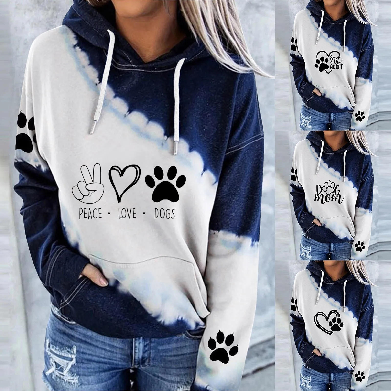 

Women's Dog Mom Hoodie Dog Long Sleeve Shirt Dog Mom Sweatshirts Pullover Gift Tops For Women Teen Outfits 90s Graphic