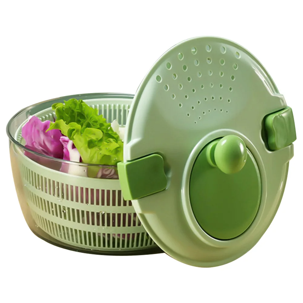 4L Fruits and Vegetables Dryer Large Capacity Fruit and Vegetable Drainer Secure Lid Lock Rotary Handle Kithchen Supplies