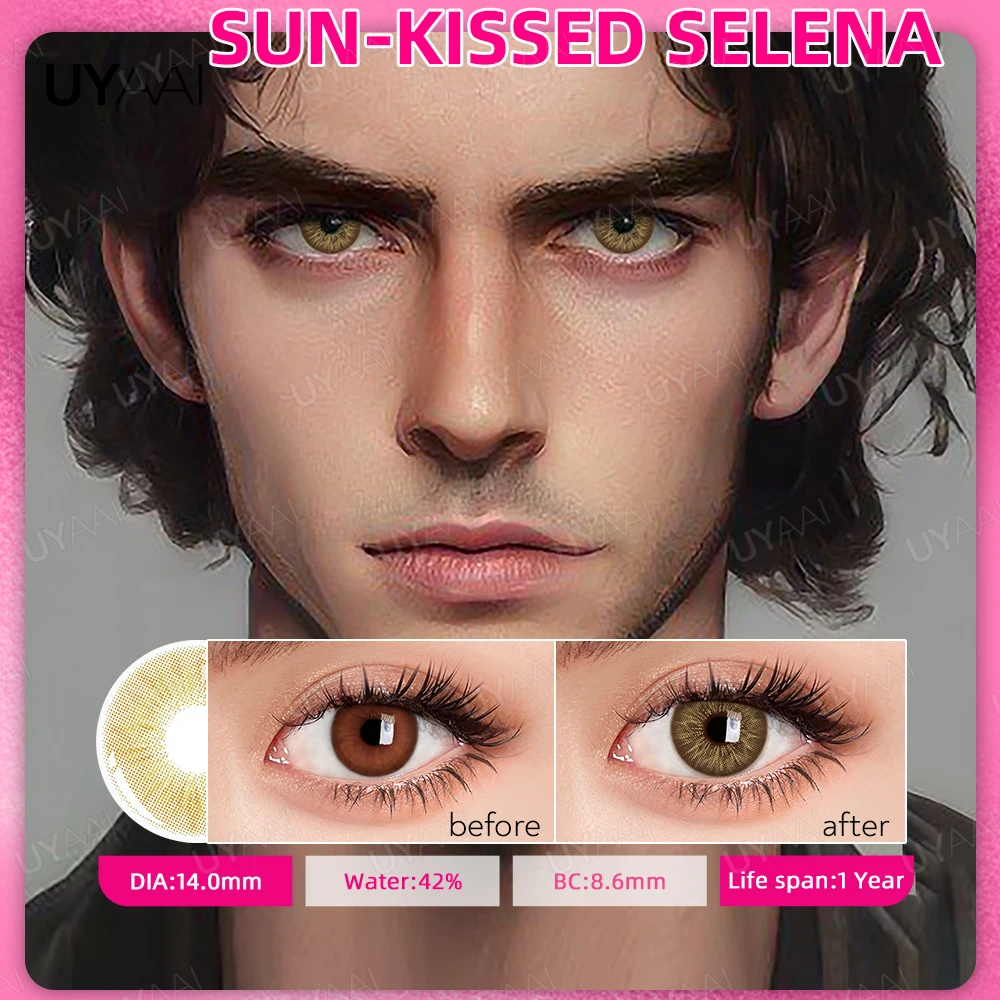 Natural Color Contact Lenses - Gray and Blue, Yearly Wear, 2 Pack