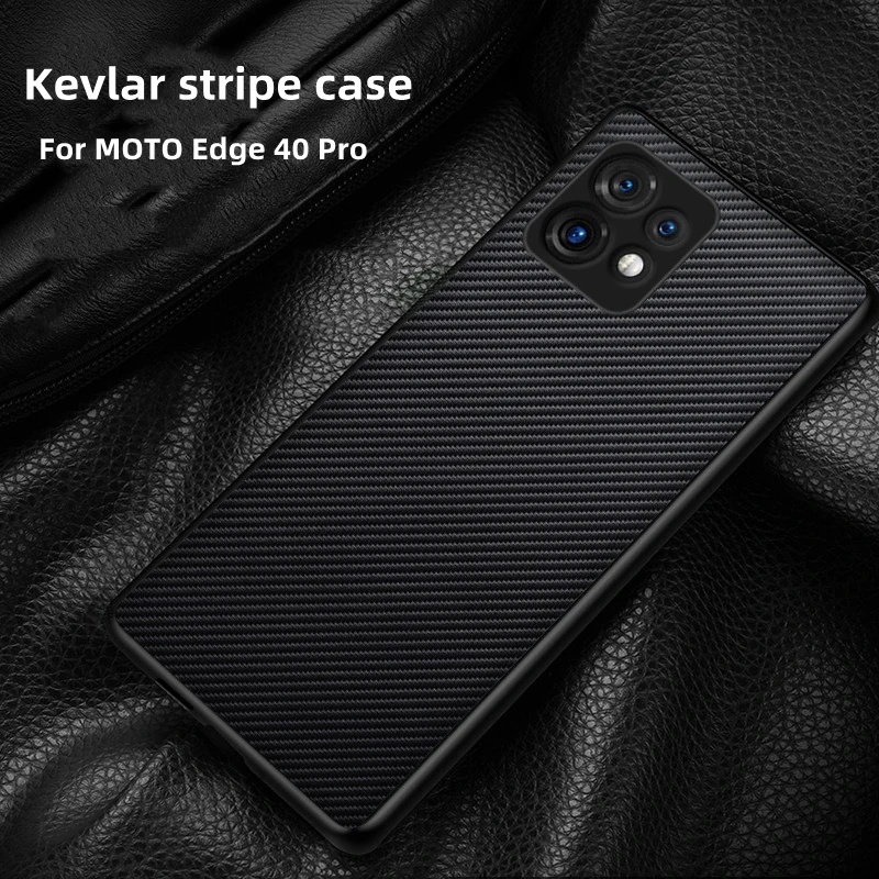 Custodia Per Motorola Moto Edge 40 Pro Plus X40 Kevlar Stripe Pc Cover Antiurto Per Moto X40 Funda Paraurti Antiscivolo Coque