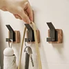 Walnut Coat Wall Hook Wall Hanging Coat Rack for Bedroom Hallway Wall Hooks Coat Clothes Holder Nail Free Adhesive Installed 4