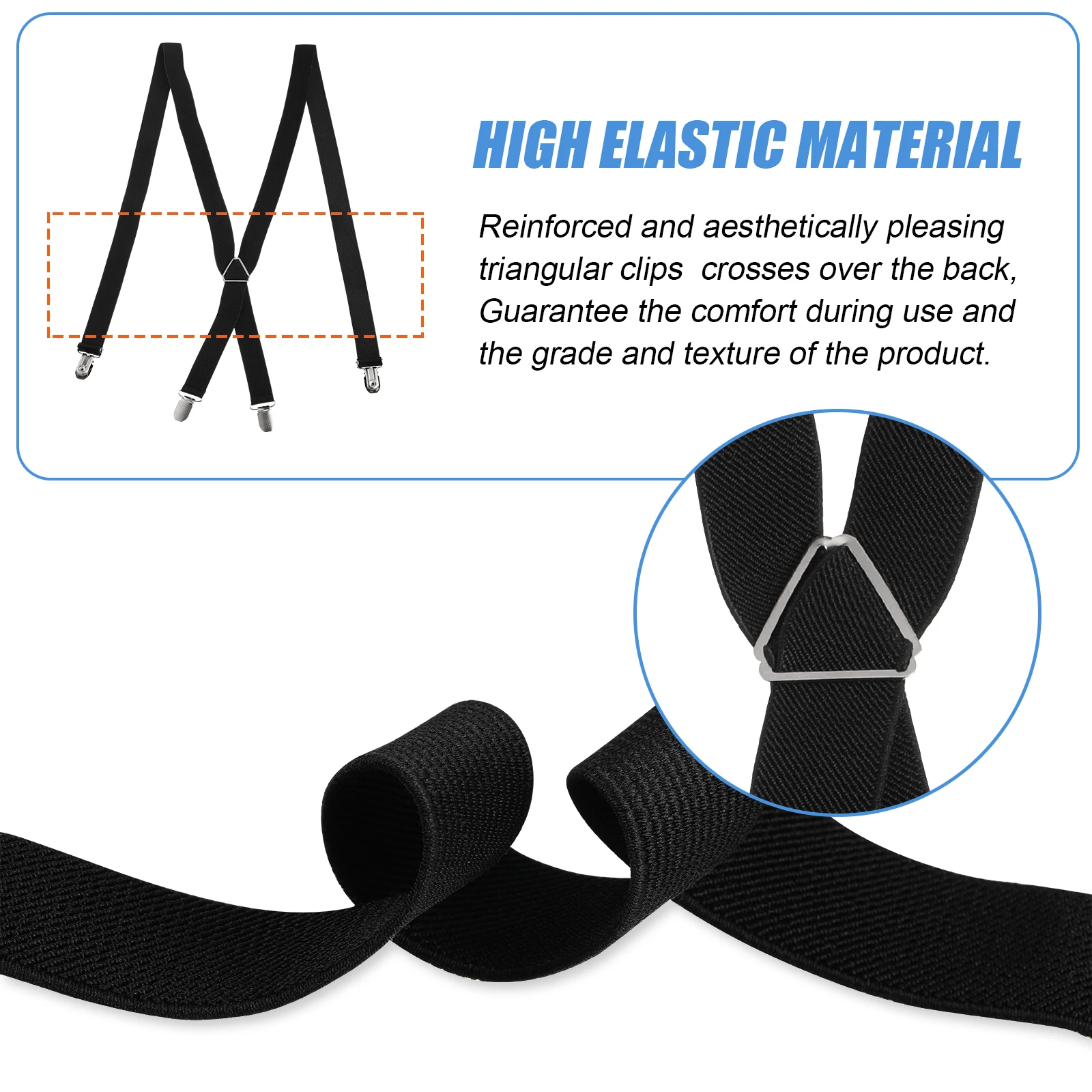 Men Women Suspenders Universal Adjustable Elastic Band Unisex Pants Clips