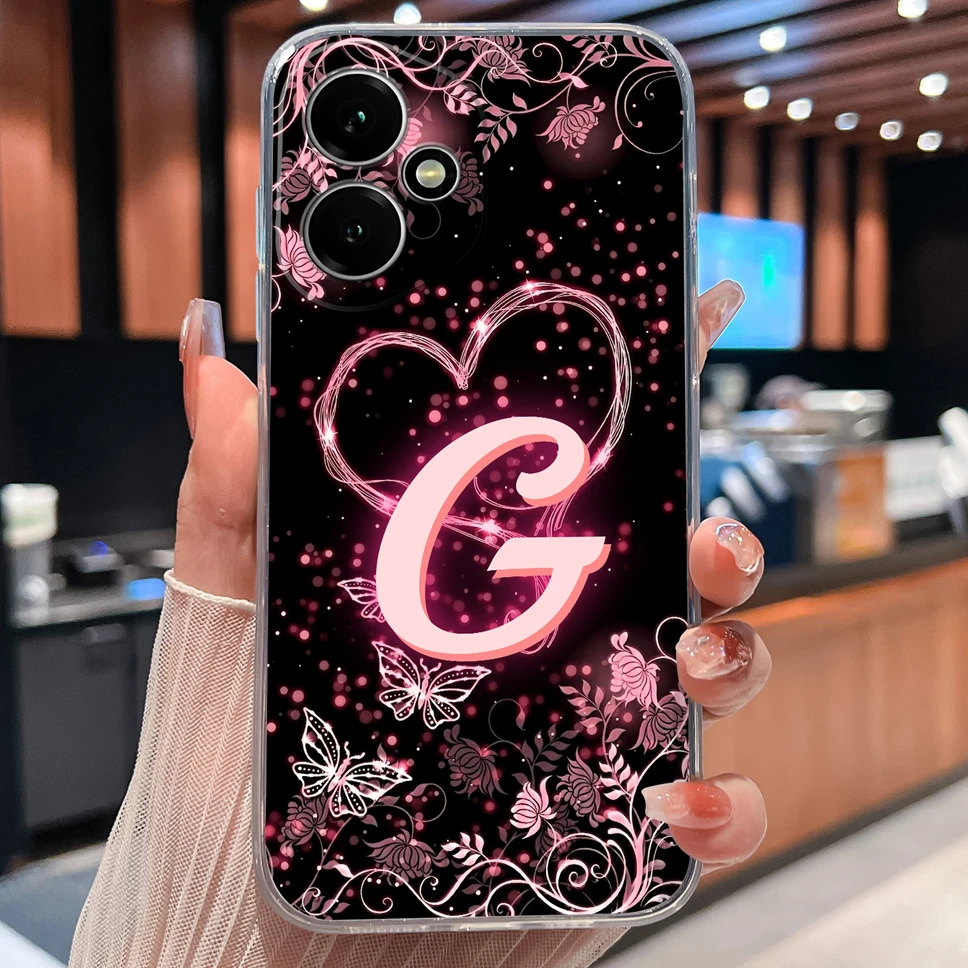 Luxury Letters Pattern Soft TPU Clear Silicone Anti-Drop Phone Case
