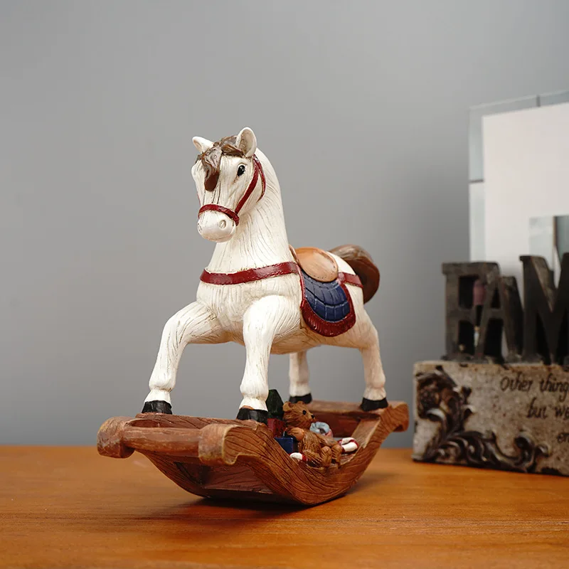 크리스마스용 Hobbyhorse 장식품, 크리스마스 생일 파티, 송진 흔들 말 장식품, 어린이 및 가족용 선물