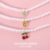 Pet Princess Style Pearl Cherry Love Bow Pendant Necklace Cat Bichon Dog Birthday Ins Wind Collar 3