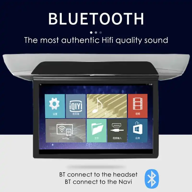 13.3 Inch/15.6 Inch 1920*1080 Roof Ceiling Monitor IPS Touch Screen Android12 Multimedia Video Player Mirror Link Remote Control - Image 5
