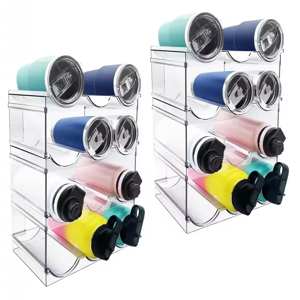 Wine Rack for Refrigerator Water Bottle Organizer Storage Rack, Holder for Kitchen Cabinet Tumbler Mug Cup Organizer 5
