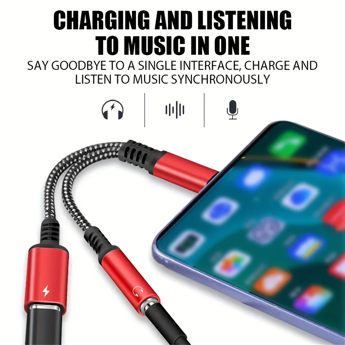 USB-C 타입 C - 3.5mm 헤드폰 및 충전 어댑터 2-in-1 USB C - AUX 오디오 케이블 (이어폰용)