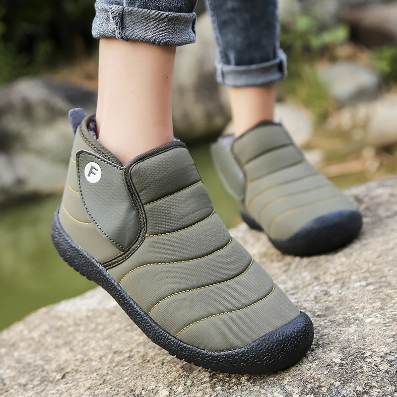 Men's non slip rubber winter boots, waterproof snowshoes, male / female ankles, size 47