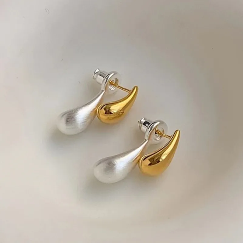 Frech Style 14K Gold Plated Stud Earrings for Women Vintage Teardrop Earring Fashion Jewelry Gifts