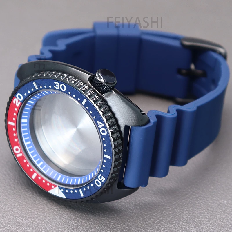 45Mm Nero Skx007 Custodie Per Orologi Tonno Cinturino In Silicone Cinturino Per Seiko Skx013 28.5Mm Quadrante Vetro Zaffiro Nh36 Nh35 Movimento