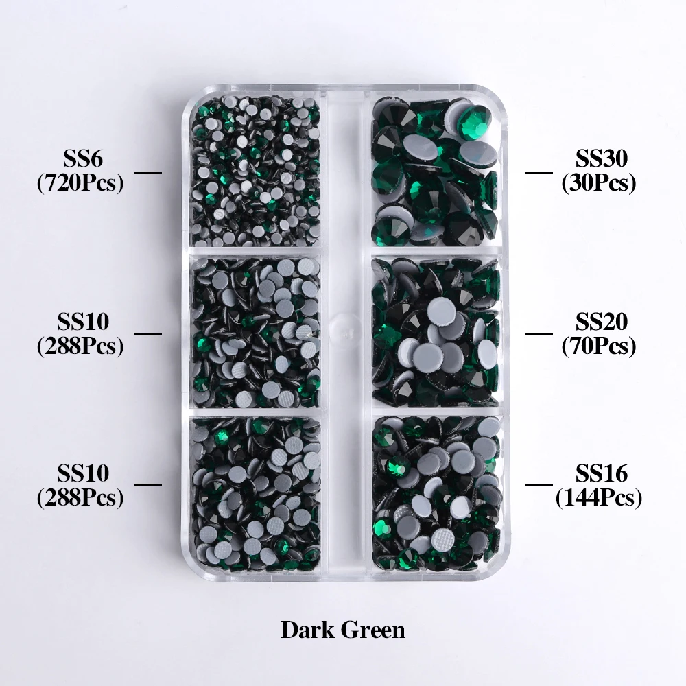 Enhanced Sparkling Glass Hotfix Rhinestones Set - Flat Back Glitter Crystals for Garment Embellishment