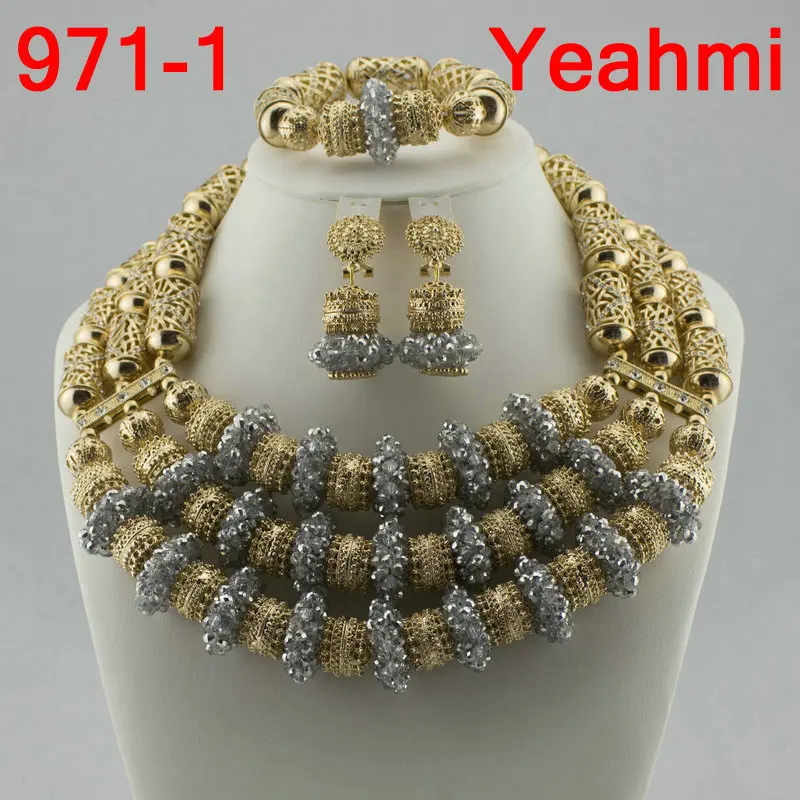 Amazing african beads jewelry set chain women Nigerian