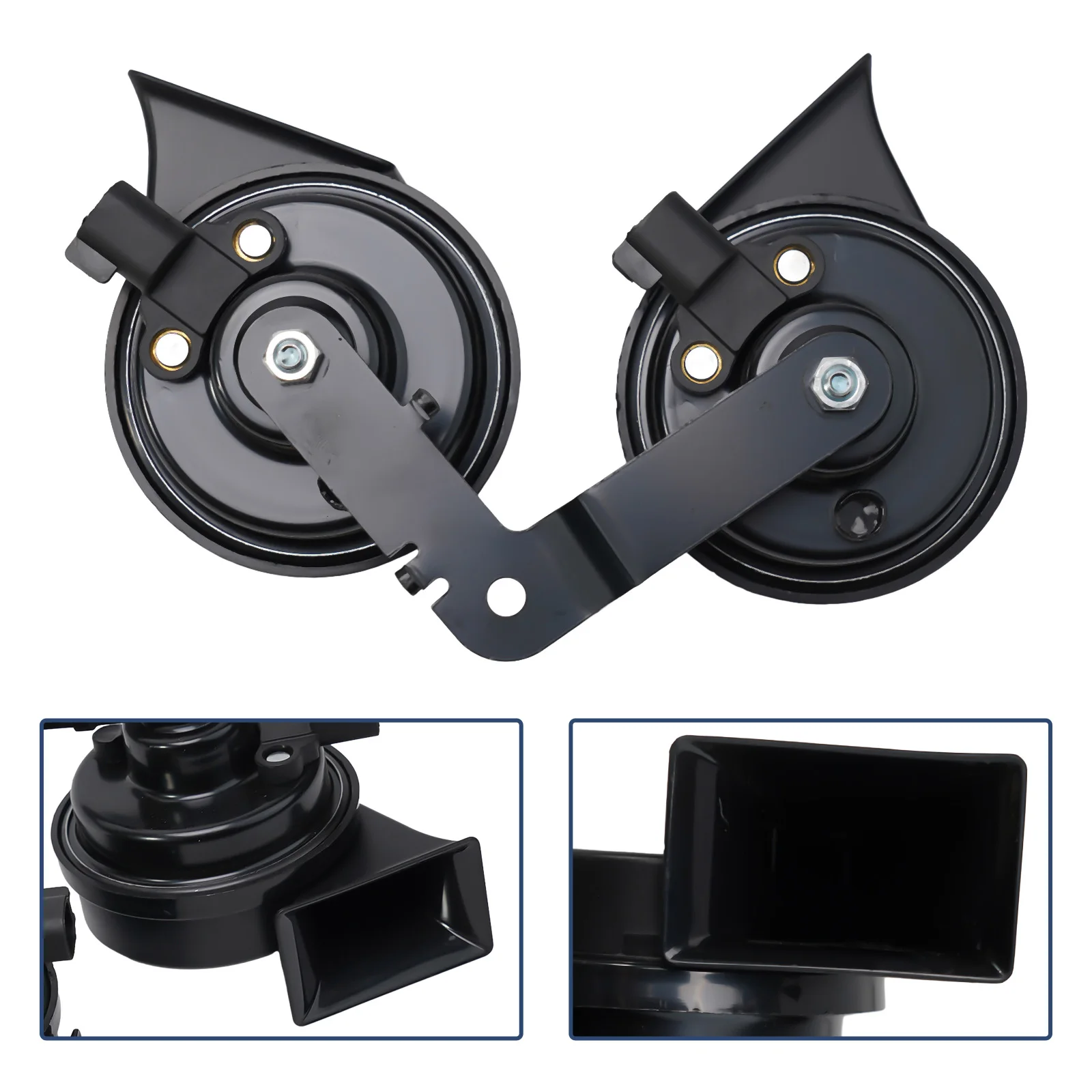 테슬라 모델 3용 2x 혼, 라우드 스네일 1109660-00-A 에어 전기 슈퍼 라우드 스네일 더블 휘슬 사운드 전기 밸브 플랫