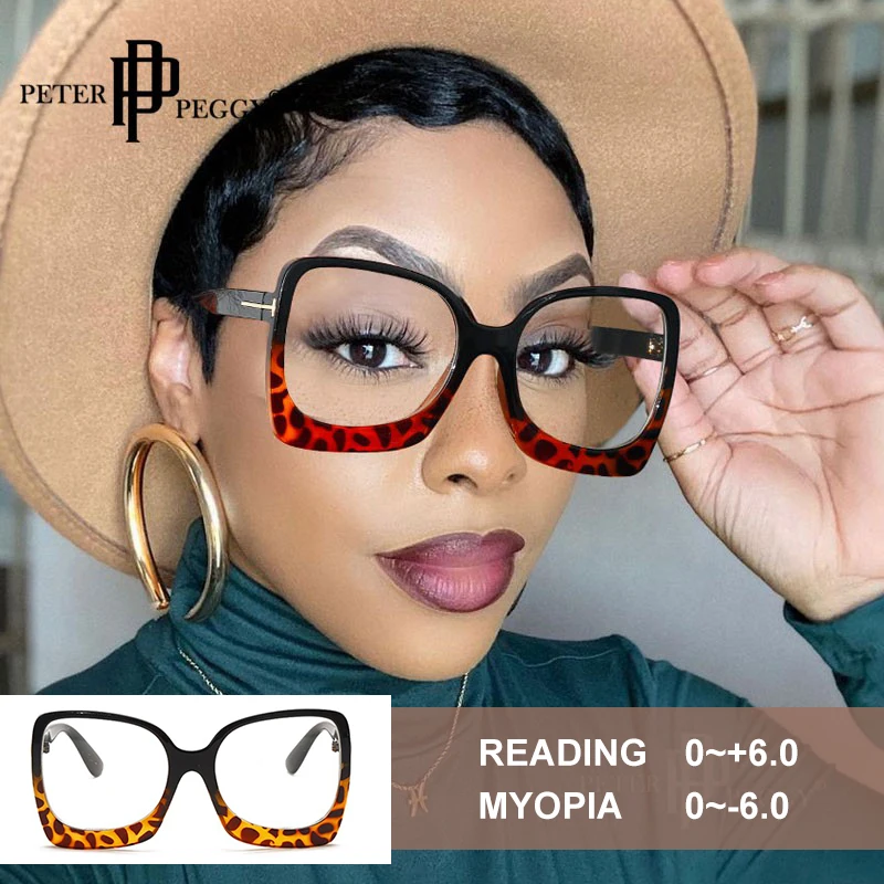 Square Oversized Reading Glasses Frame Women Men Optical Frame Eyewaer