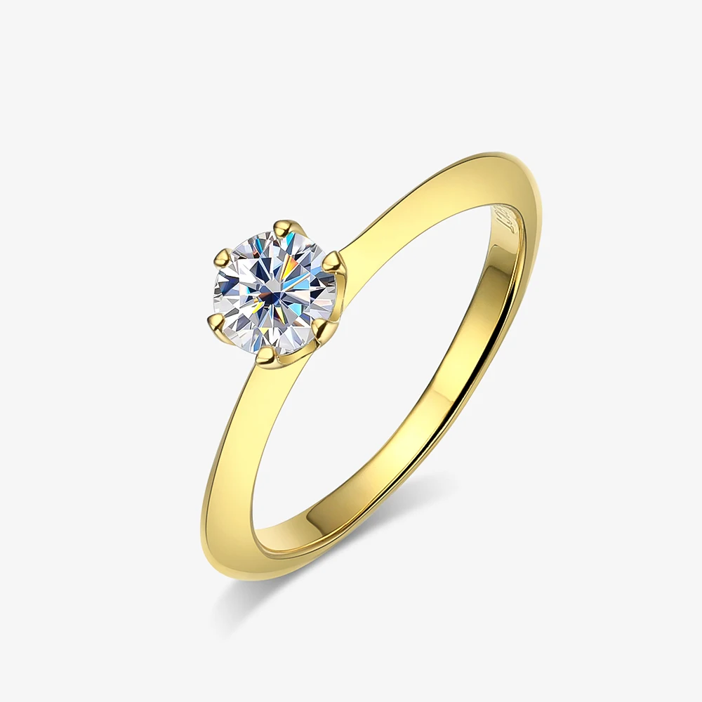 0.5 Carat Moissanite Wedding Rings For Women 925 Sterling Silver Engagement Fine Jewelry