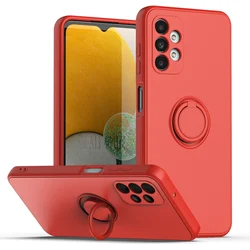Premium Liquid Silicone Phone Case with Ring Holder - Hot Sale - Nylon (Red)