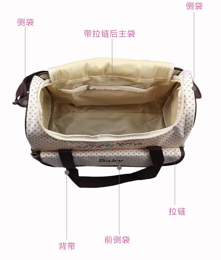 Fashionable Mommy Bag Fashion Mommy Bag Large Capacity One Shoulder Mommy Bag Multi functional Diagonal Diaper Bag Baby products 3