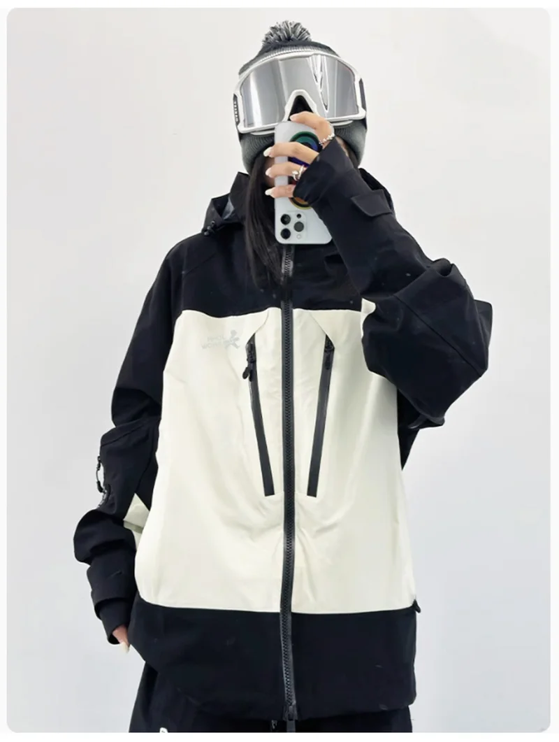 John Snow Warm Waterproof Ski Jacket For Men And Women Professional Fashion Skiing Snowboarding Coat Snow Hooded Outdoor Jacket