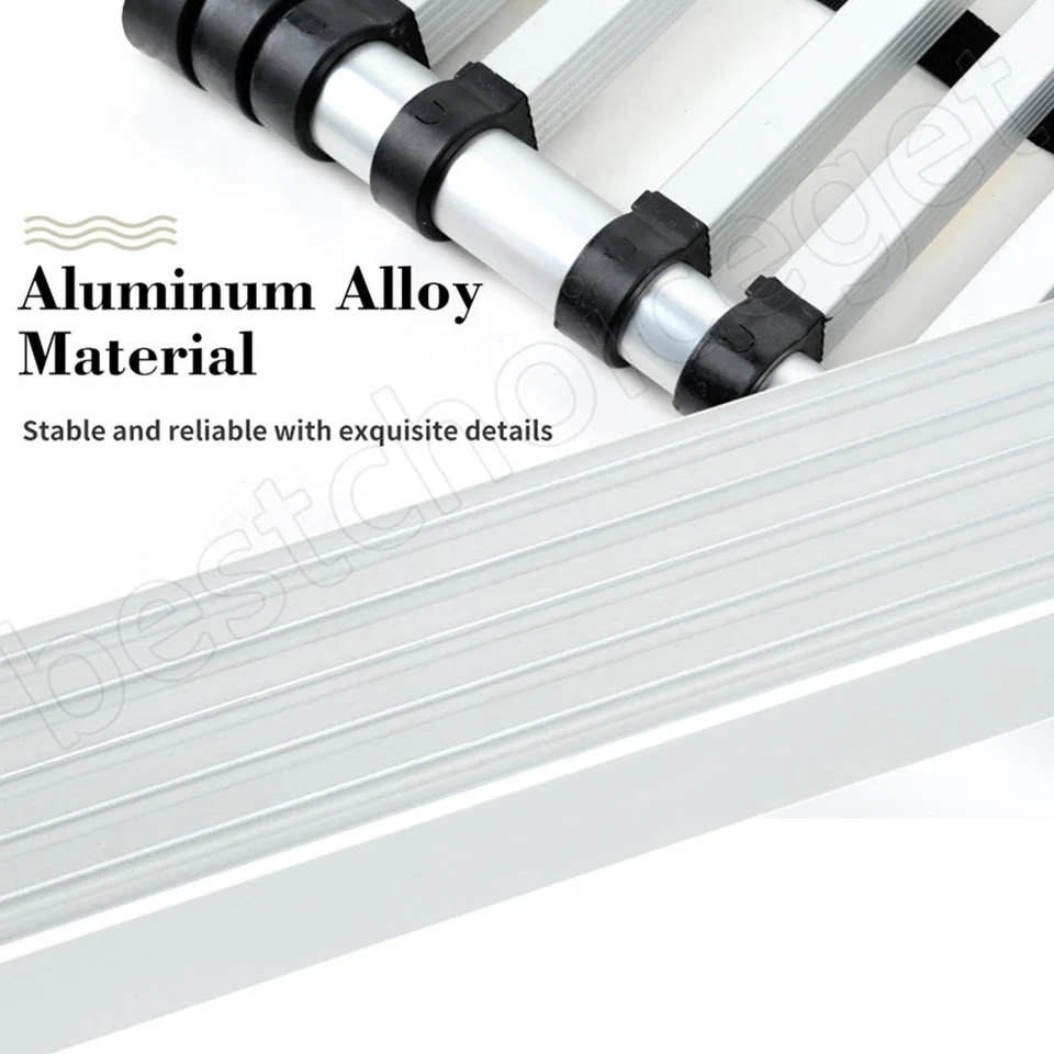 Scala Telescopica Alluminio 6.2m - 15 Gradini, Portata 150kg, Ganci, EN131 - Foto 11