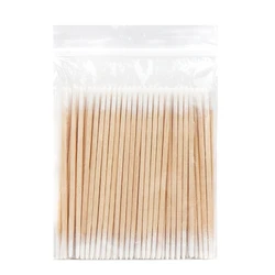Disposable Ultra-Small Lint-Free Cotton Swab Brushes for Makeup and Eyelash Extensions (100 pcs)