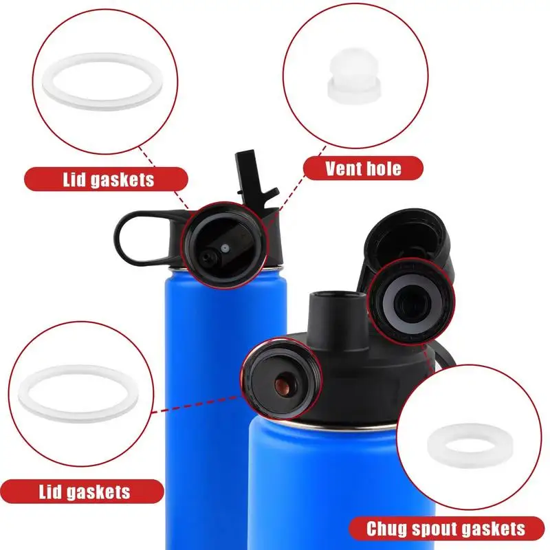 Silicone Cup Cover Water Bottle Vent Hole Gasket Vent Hole Gaskets Replacement Food-grade Silicone Cup Lid Gasket Rings For 14/18/22/32/40/64oz silicone cup cover