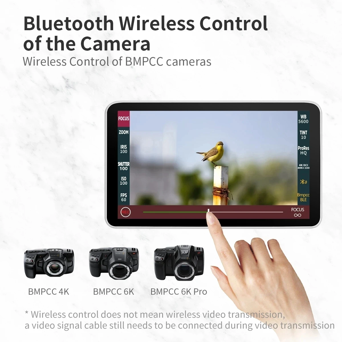 Portable monitor dslr field monitor Portkeys LH7P 7 Inch 4K monitor Dslr WiFi Bluetooth control camera BMPCC SONY white lightweight portable studio monitor