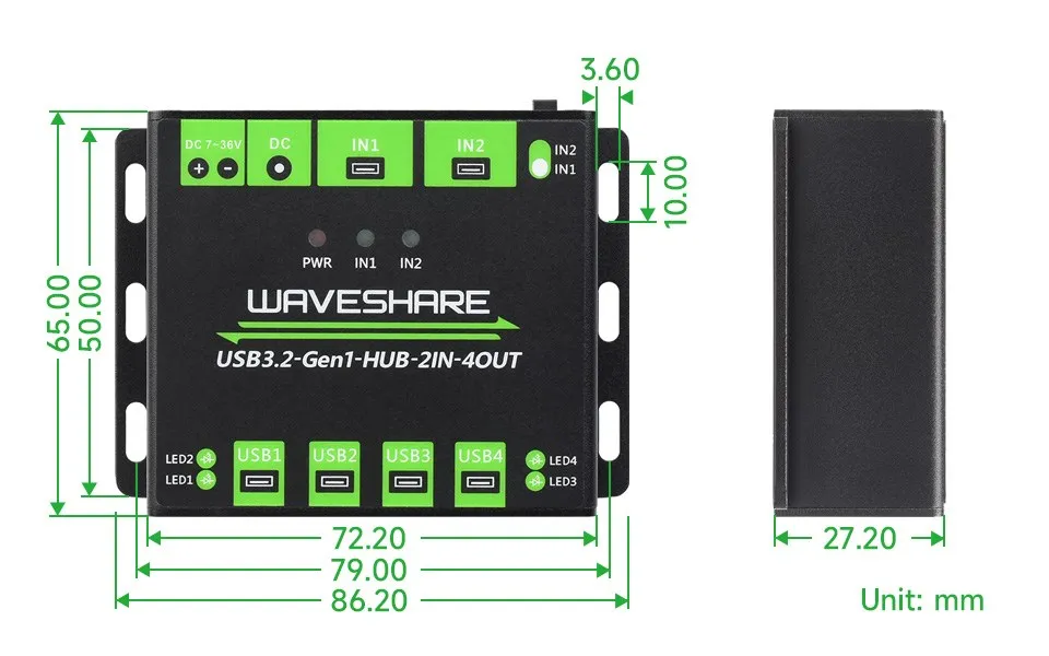 a 4 Portas USB, até 5Gbps, Multi